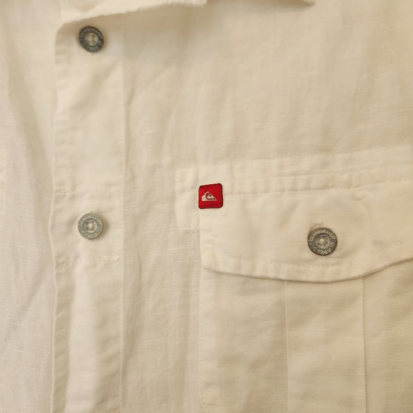 Quicksilver White Long Sleeve Button Down - Picture 2 of 6
